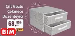 ÇİFT GÖZLÜ ÇEKMECE DÜZENLEYİCİ